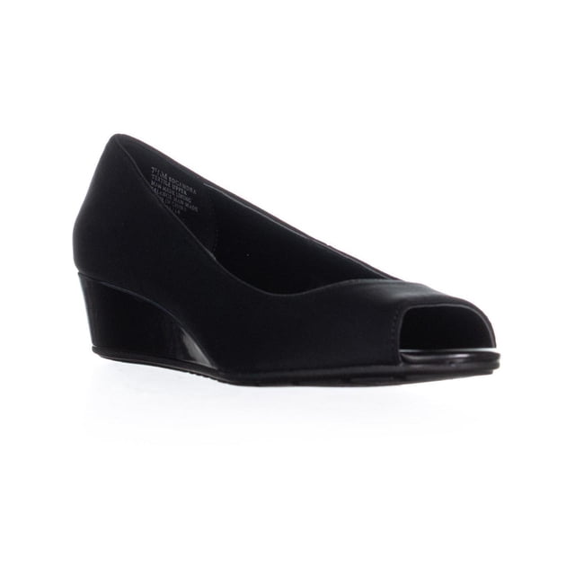 Bandolino Candra Peep Toe Wedge Sandals, Black