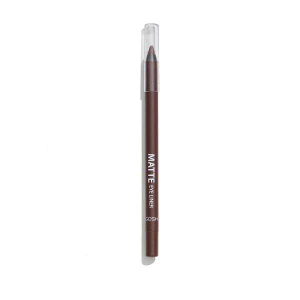 GOSH - Traceur pour les Yeux Mat - 015 Acajou Est un Traceur Crème Brun Mat avec Capuchon Transparent et Pointe Aiguisée, Certifié contre les Allergies et Sans Parfum, Idéal pour un Maquillage des Yeux Précis, Résistant aux Bavures et Adapté pour Créer des looks Dramatiques Ou Subtils.