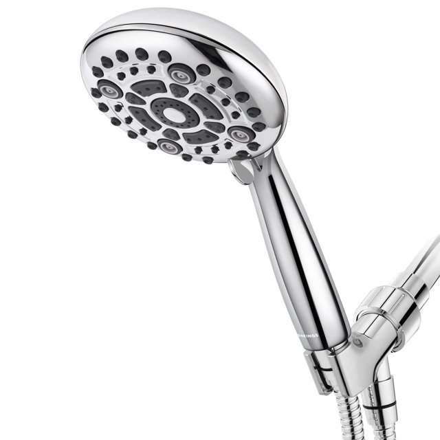 DAKINGS 6 Modes High Flow Handheld Shower Head Set Upgraded 5 Inch Shower Heads with Handheld Spray with Premium Chrome Hand Held Showerhead 60 Inch Stainless Steel Hose for Low Water Pressure