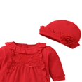 thumbnail image 5 of Pyjama à Pieds pour Bébé Fille, Barboteuse à Col Volanté avec Chapeau Assorti, 5 of 5