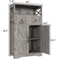 thumbnail image 5 of VEANERWOOD Farmhouse Storage Cabinet with Doors and Drawers, Freestanding Kitchen Pantry Cabinet Sideboard, Grey, 5 of 5