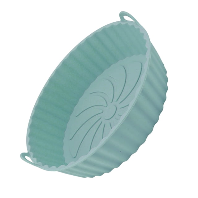 Pot en Silicone pour Friteuse à Air Chaud, 2 Pcs Panier Rond en Silicone Antiadhésif Réutilisable avec Poignées pour Maison Appartement Cuisine Gâteau