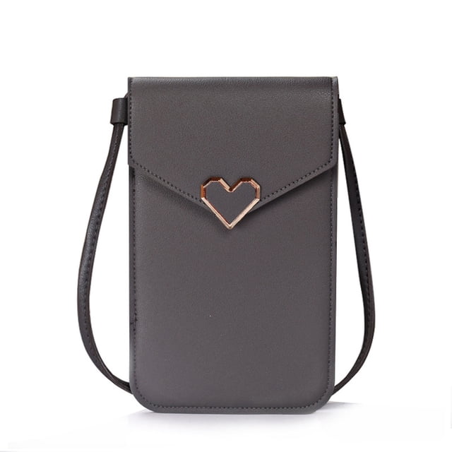 XZNGL Crossbody Bags For Women Small Touchscreen Phone Purse With Clear Window Faux Leather Mobile Phone Wallet With Credit Card Slots For Travel Shopping And Outdoor Activities