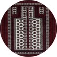 thumbnail image 1 of Ahgly Company Tapis Rond Industriel Moderne Lavable en Machine, Rouge Bordeaux, 8 Pieds Rond, 1 of 7