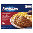 thumbnail image 1 of Swanson Salisbury Steak Frozen Dinner, Salisbury Beef Steakettes with Gravy, Mashed Potatoes, Corn with a Brownie, Salisbury Steak Frozen Meal, 345 g, 1 of 6