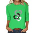 thumbnail image 1 of FAIWAD 3/4 Sleeve Heart Pint Tops for Womens Round Neck Loose Lightweight Trendy Tunic Tops, 1 of 3