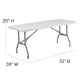 thumbnail image 2 of 30''W x 72''L Granite White Plastic Folding Table, 2 of 7