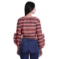 thumbnail image 2 of Moomaya Haut Court Imprimé pour Femmes Style Portefeuille Haut à Volants Manches Longues Blouse Décontractée d'Été, 2 of 5