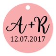 thumbnail image 1 of 100 Pcs Rond Fait sur Mesure Hang Tags Personnalisé Initiale Cadeau de Faveur de Mariage Papier Tags, 1 of 1