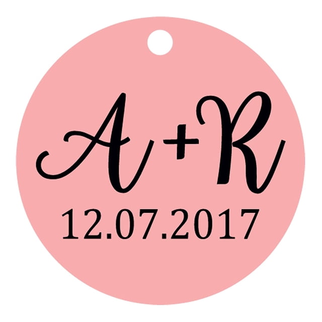 100 Pcs Rond Fait sur Mesure Hang Tags Personnalisé Initiale Cadeau de Faveur de Mariage Papier Tags