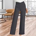 thumbnail image 1 of Birdeem Women Fashion Solid Color High Waisted Pocket Vent Fitting Full Length Pants, 1 of 1
