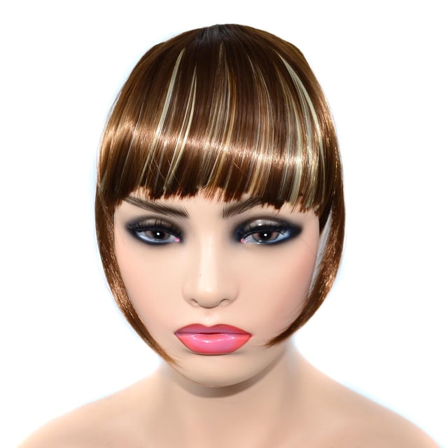 RKSTN Perruques Cheveux Humains Tresses Bandeau Synthétique Frange Extensions de Cheveux pour Femme Perruques Sans Colle