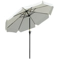 thumbnail image 1 of Outsunny Parasol de Patio Extérieur 8,5 Pi avec Manivelle d'Inclinaison pour Terrasse Blanc Crème, 1 of 10