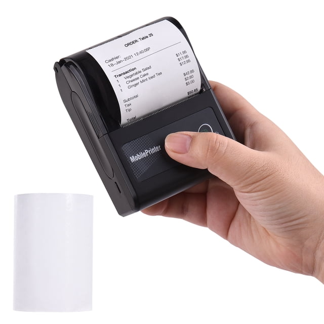 Eccomum Portable 58mm 2 Pouces Sans Fil BT Facture Thermique Reçu Imprimante Mini Mobile POS Imprimante Support ESC/POS Impression Commande Compatible avec Android iOS Fenêtres pour Restaurant Supermarché Détail St