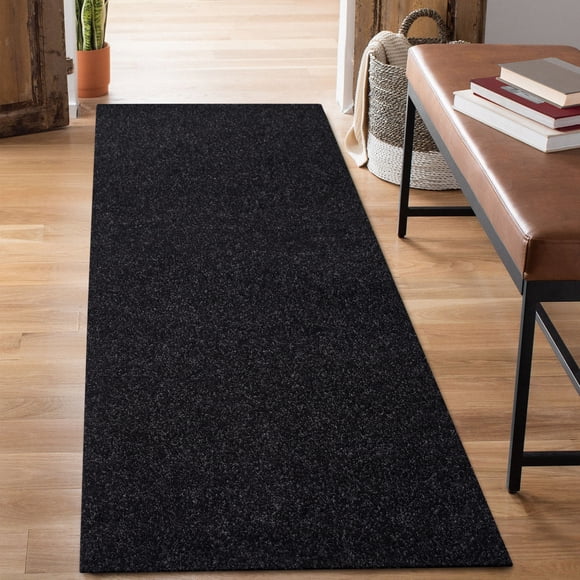 ANTPOP Runner Rug Outdoor Hallway Carpet Runners Non Slip Area Rugs Entrance Mat Indoor for Entryway Kitchen 4'x9',Solid Black