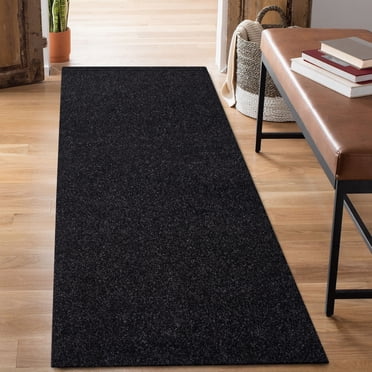 ANTPOP Runner Rug Outdoor Hallway Carpet Runners Non Slip Area Rugs Entrance Mat Indoor for Entryway Kitchen 3'x6',Solid Black