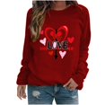 thumbnail image 1 of Amzcrzy Chandail pour Femmes à Col Rond à Manches Longues T-Shirts de la Saint-Valentin Amusants à Motif Léger Coupe Ample Chandail de Fête, 1 of 3