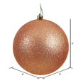 thumbnail image 2 of Vickerman N592058DG Boule à Capuchon Or Rose Pailletée Percée, Ornement, 8 Po, 2 of 4