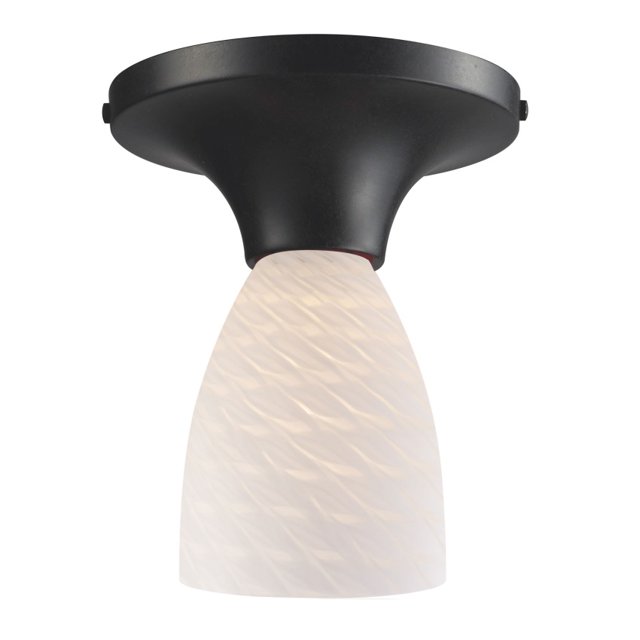 ElkGroup International 10152/1DR-WS Celina 1-Light Semi-Flush In Dark Rust And White Swirl Glass