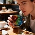 thumbnail image 3 of Rainbow D20 Dice Mug for Style Games with Rolling Action and 5 Dice Included – Resin Multiface Coffee Cup with Handle for Liar's Dice and Poker Games and Decorative Use, 3 of 4