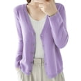 thumbnail image 2 of Cardigan Manteau Doux en Tricot pour Femmes, Mode Durable, Printemps et Automne, Décontracté, Ample, Uni, Manches Longues, Col en V, à Boutons - Hontri, 2 of 4