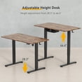 thumbnail image 3 of 43.3" X 24" Electric Standing Desk, Height Adjustable 3 Memory Presets Computer Sit Stand Desk with Hanging Hooks and Cable Management (Retro Whole-Piece Desktop and Black Desk Frame), 3 of 8
