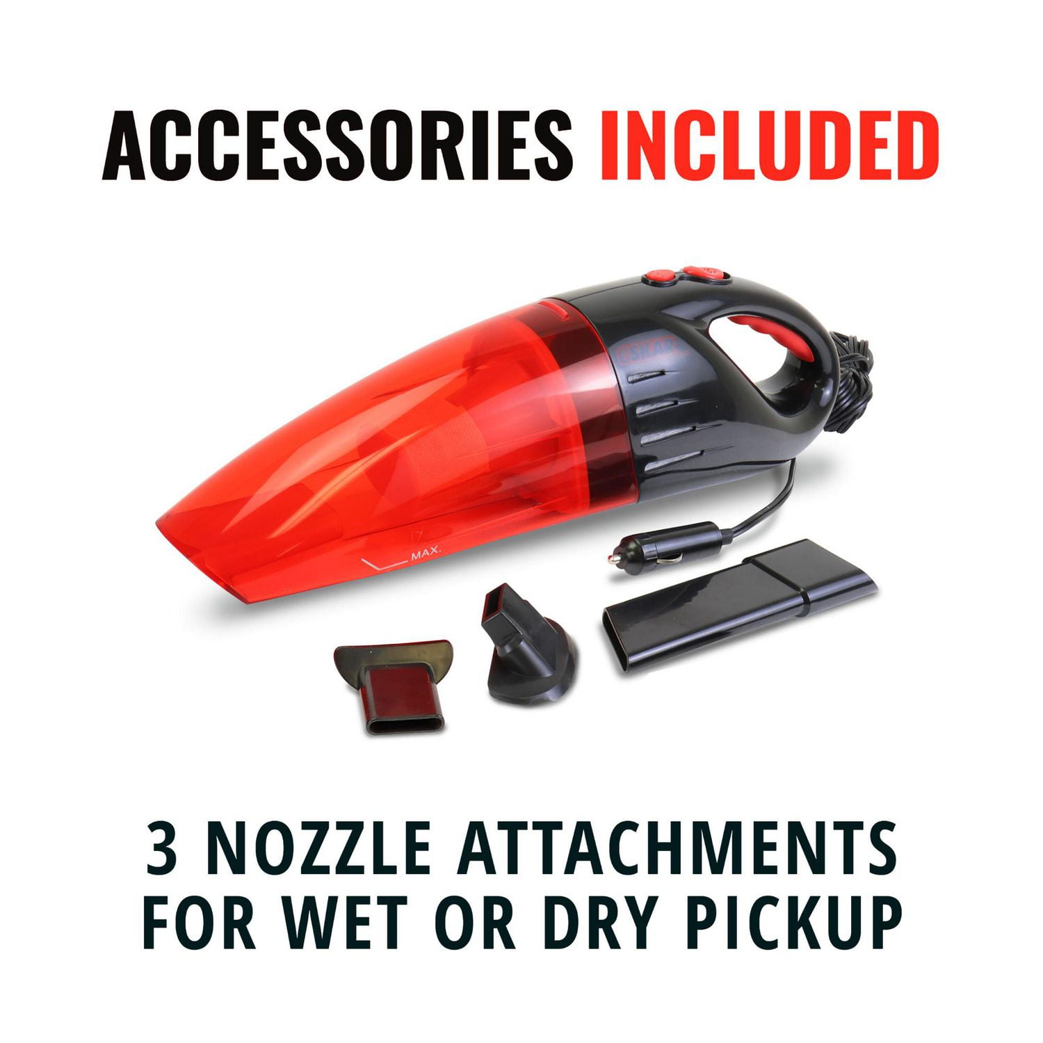 Koolatron Aspirateur auto, aspirateur 12V pour voiture avec aspiration puissante pour un intérieur propre