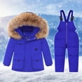 thumbnail image 1 of LSLJS Boys Girls Fashion Solid Color Down Jackets Keep Thickening Warm Outdoor Coat Jumpsuit Set, 1 of 9