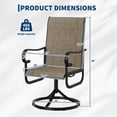 thumbnail image 2 of EastVita 2PC Patio 360° Swivel Chairs, Outdoor Rocking Dining Chairs with All-Weather Textilene Fabric, High Back, Brown, 2 of 9