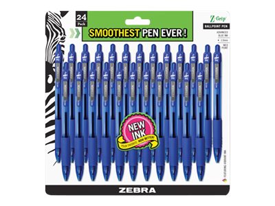 Zebra Z-Grip - Ballpoint pen - blue - 1 mm - medium - retractable (pack of 24)