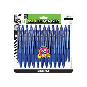 Zebra Z-Grip - Stylo à bille - bleu - 1 mm - moyenne - rétractable (paquet de 24)