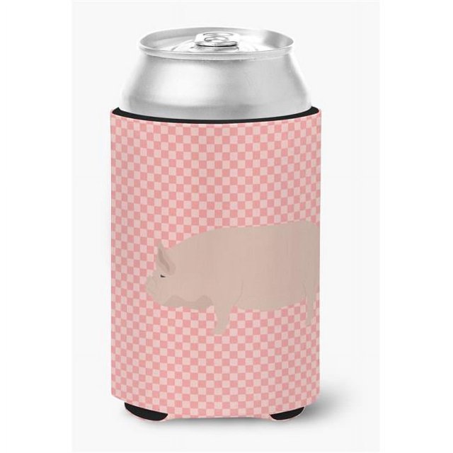 Carolines Treasures BB7937CC Welsh Pig Pink Check Can or Bottle Hugger