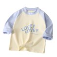 thumbnail image 1 of WEIYLL Sweatshirt for Girls Casual Long Sleeve Raglan Crewneck Letter Print Spring Kids Clothing for 2-3 Years, 1 of 5