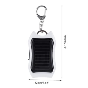 Solar Portable Charger Keychain Mini Power Bank LED Flashlight Outdoor USB Battery Pack Emergency Phone Charger