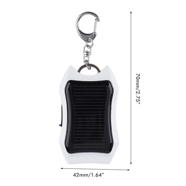 Solar Portable Charger Keychain Mini Power Bank LED Flashlight Outdoor USB Battery Pack Emergency Phone Charger
