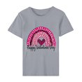 thumbnail image 4 of Meichang Hauts pour Femmes Chemise Tendance de la Saint-Valentin Hauts Mignons Imprimé Cœur Hauts de Vacances Manches Courtes Col Rond Décontracté Chandail Blouses, 4 of 5