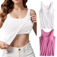 thumbnail image 2 of Womens Cotton Camisole Adjustable Camisole With Frame Bra Stretch Undershirt, 2 of 6