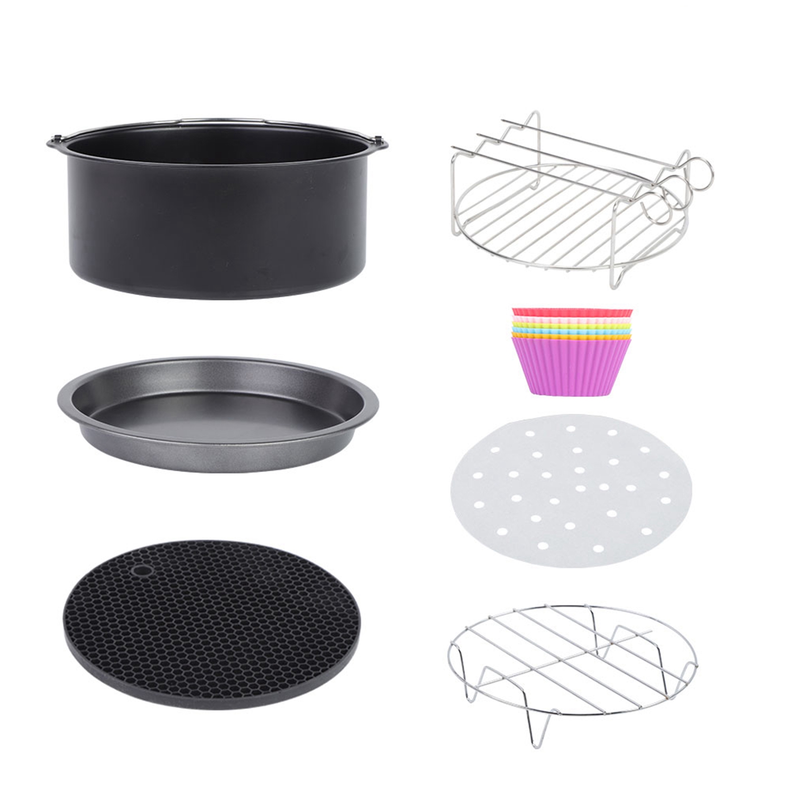 8 XL Air Fryer Accessories for Airfryer Gowise Cozyna and Phillips， Set of 7 Fit all 3.7QT - 5