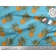 thumbnail image 3 of Soimoi Blue Poly Georgette Fabric Pine Fruits Decor Fabric Printed Yard 42 Inch Wide, 3 of 3
