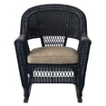 thumbnail image 1 of Jeco Wicker Rocker Chair in Black with Tan Cushion (Set of 2), 1 of 7