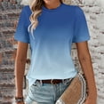 thumbnail image 2 of Jovati Blouse Décontractée à Manches Courtes et Col Rond Imprimée pour Femmes, Mélange de Coton, Tissu Extensible Doux, Tenue d'Été, Longueur Régulière, Style à Enfiler, 2 of 6