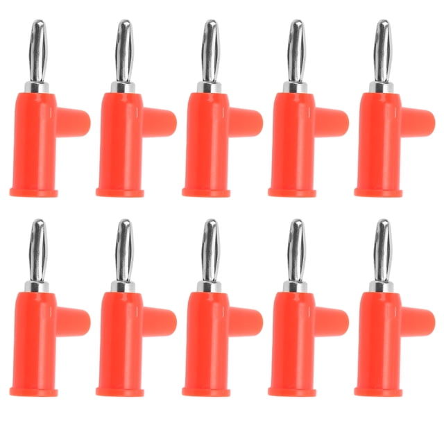 Banana Connector, Brass Material Banana Plug 4mm/0.2in Diameter Simple Installation For Security Accessories Red