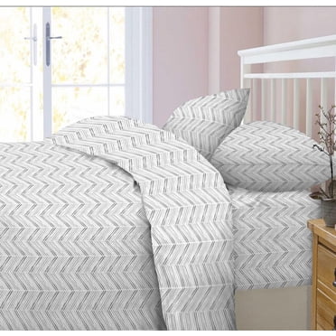 Herring Bone Sheet Set Grey Queen