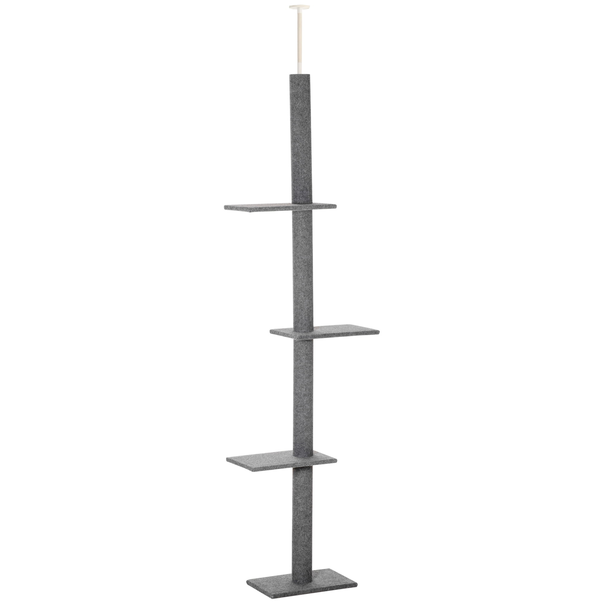 CoSoTower 100" Floor To Ceiling Cat Tree w/ 3 Perches Activity Center for Kittens Cat Tower Furniture, Grey