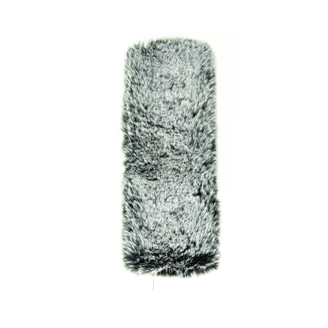 Épaulière - Grise avec texture de Fausse Fourrure Pelucheuse en Forme Rectangulaire, Conçue pour Enrouler Solidement les Ceintures de Sécurité de Voiture avec Fermeture à Crochets et Boucles, Offrant Plus de Confort et de style comme Accessoire de Siège auto.