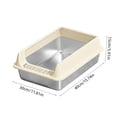 thumbnail image 3 of Khaki Khaki Stainless Steel Cat Litter Box Semi Enclosed Top Entry Design High Sided To Prevent Scatter For Large Cats Or Obese Pets Easy To Clean, 3 of 6