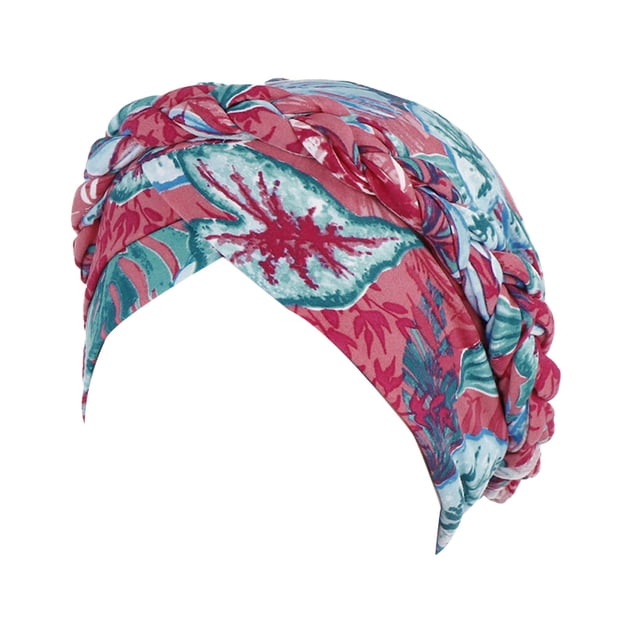 Maoww Turban Imprimé Confortable et Respirant Multicolore à une Seule Couche Bandeau Matériau de Qualité Bonnet pour Cheveux Accessoires pour Cheveux pour Femmes Rouge+vert