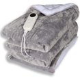 thumbnail image 1 of Electric Blanket Heated Throw,50"x60" Reversible Flannel Sherpa,Fast Heating Electric Throw with 6 Heat Setting ,1-8 Hour Auto-Off,Machine Washable (Gray), 1 of 7