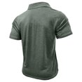 thumbnail image 5 of Styesk T Shirts for Man Fashion Solid Color Leisure Versatile Motion Button T-shirt Lapel Top, 5 of 5
