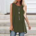 thumbnail image 2 of Timegard Womens Long Tank Tops Round Neck Sleeveless Solid Color Casual Loose Top Basic Tshirts Blouse, 2 of 6